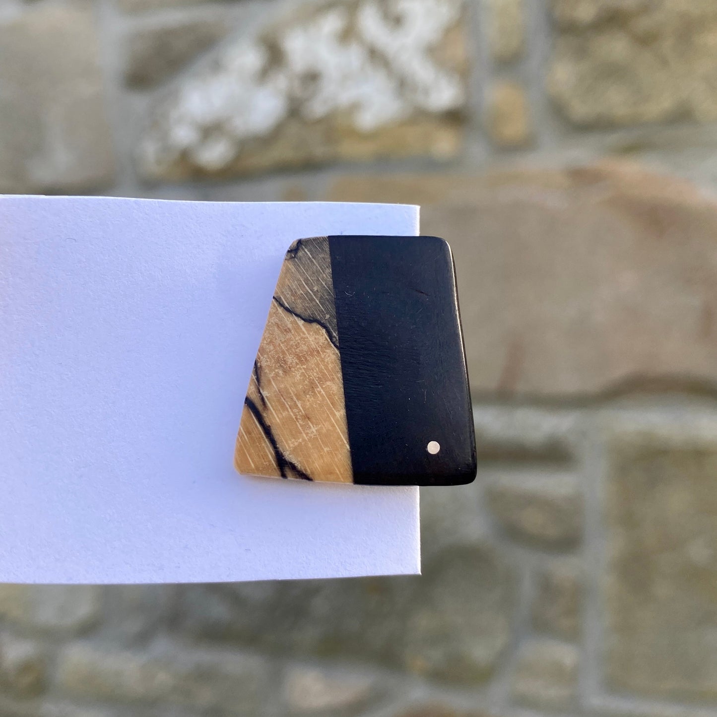 Spalted Silver Dot Pin