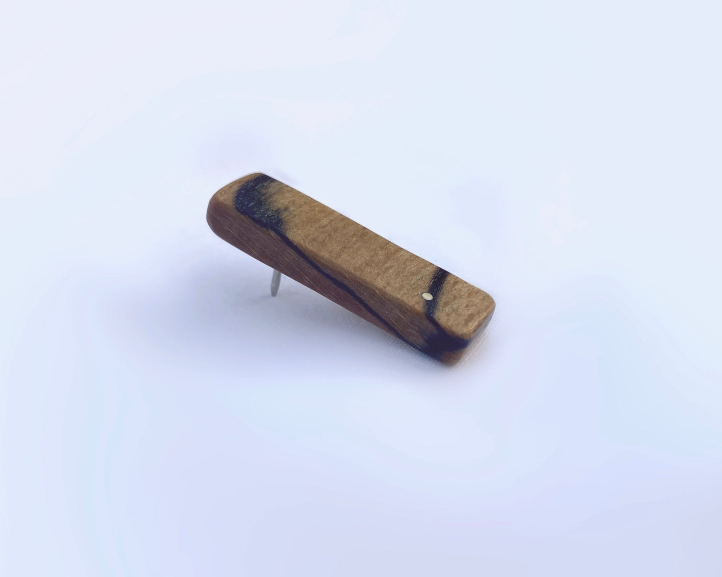 Long Spalted Silver Dot Pin