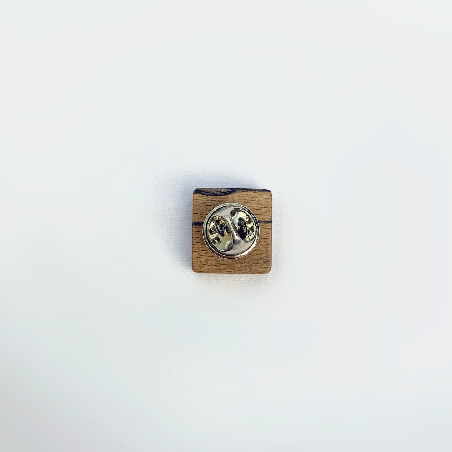 Spalted Square Silver Dot Pin