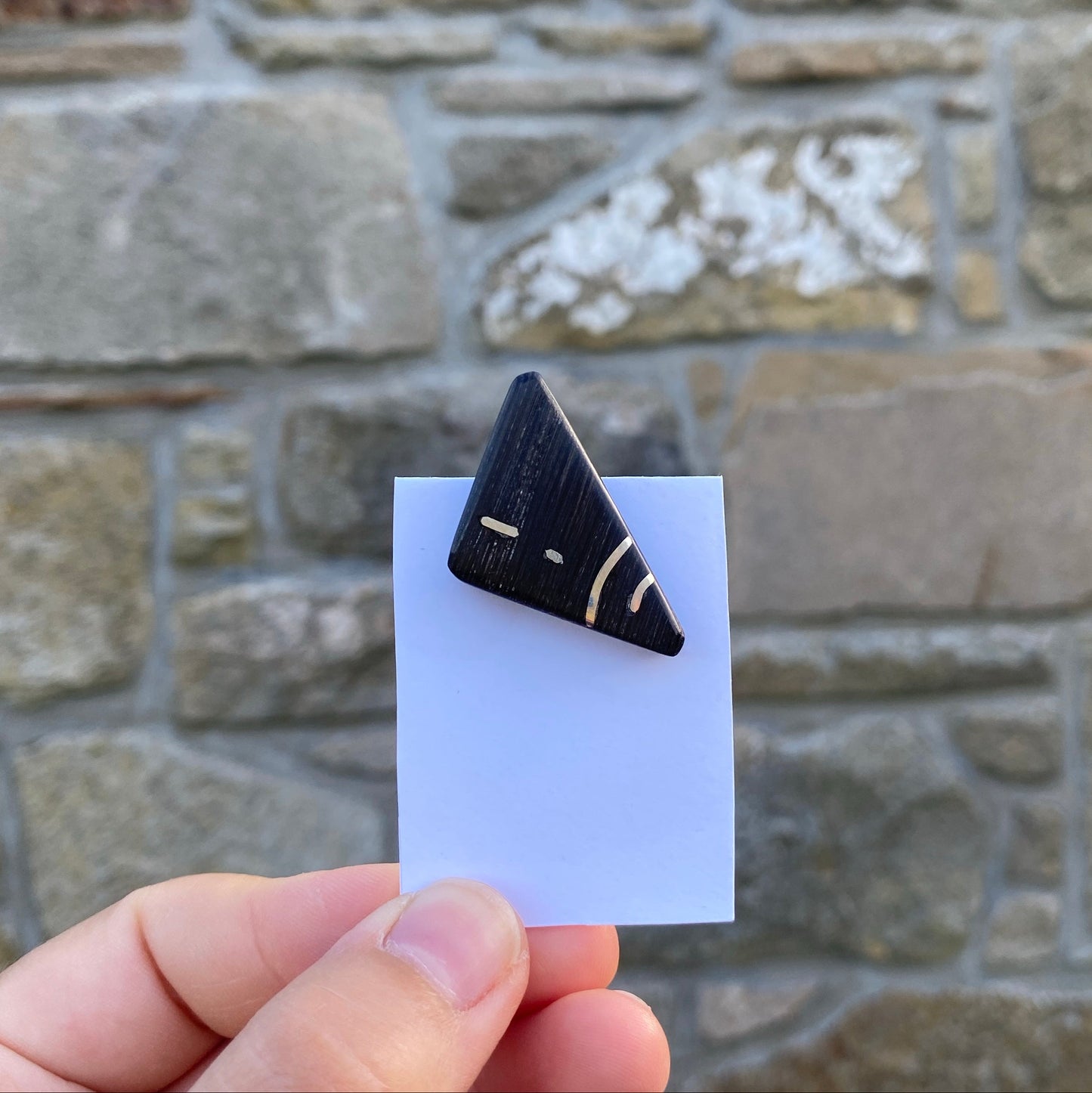 Small Bog Oak Inlay Pin