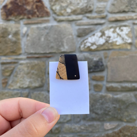 Spalted Silver Dot Pin