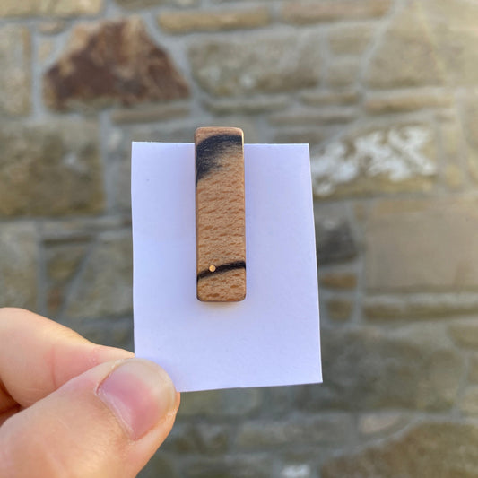 Long Spalted Silver Dot Pin