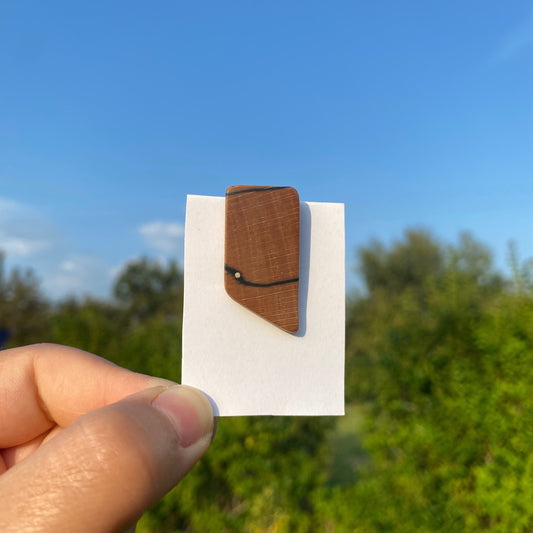 Spalted Silver Dot Pin