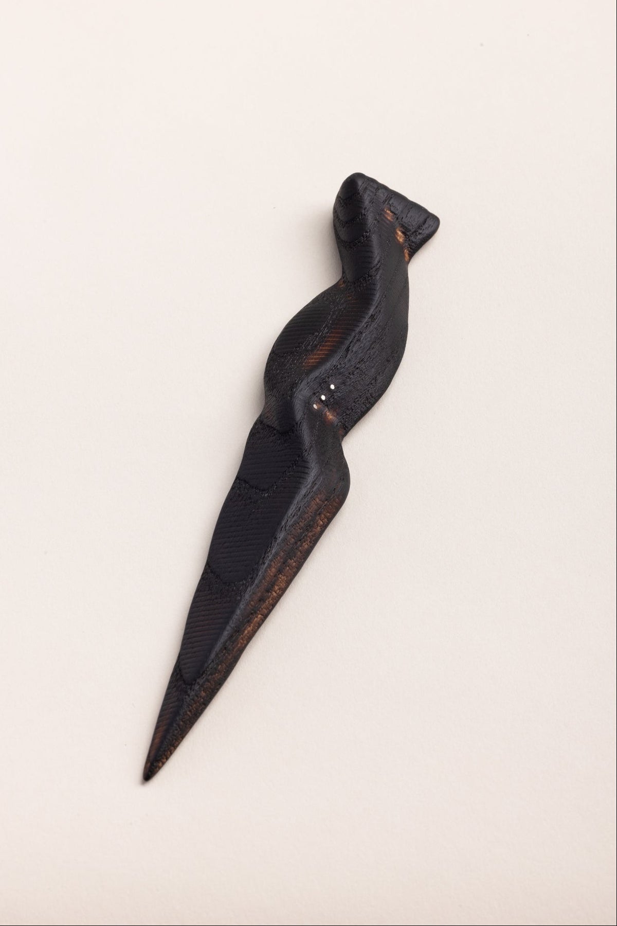 An ash wood Sgian Dubh with silver dot inlay